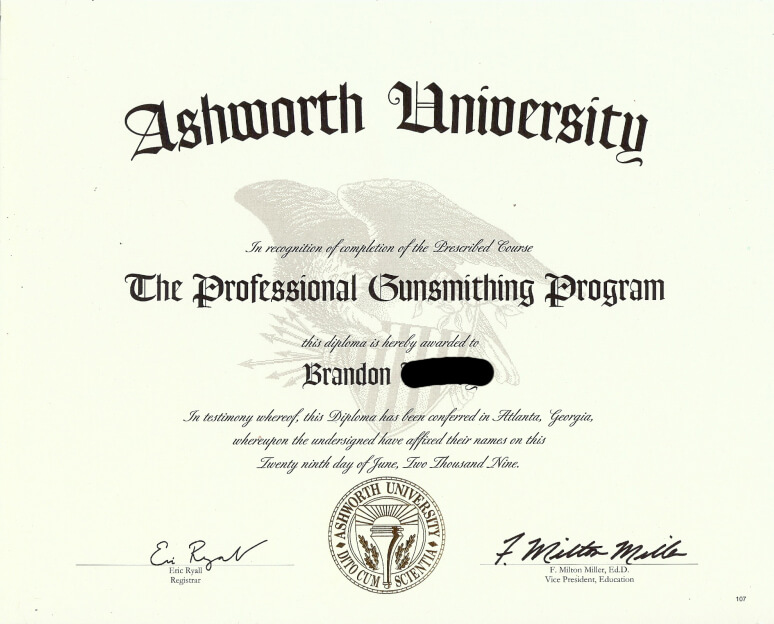 Gunsmithing Certification