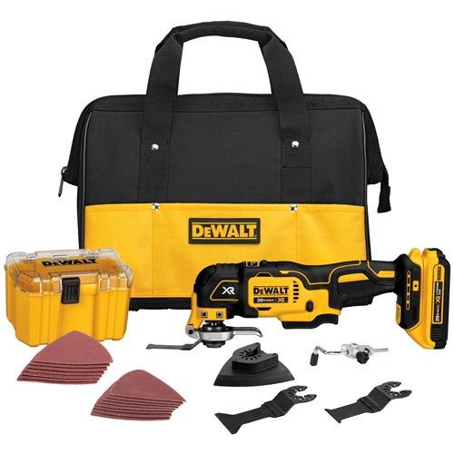 Oscillating Tool with a Grout Removal Blade (DEWALT DCS355D1 Multi-Tool Kit)