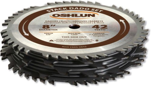 Oshlun SDS-0842 8-Inch 42 Tooth Dado Blade Set