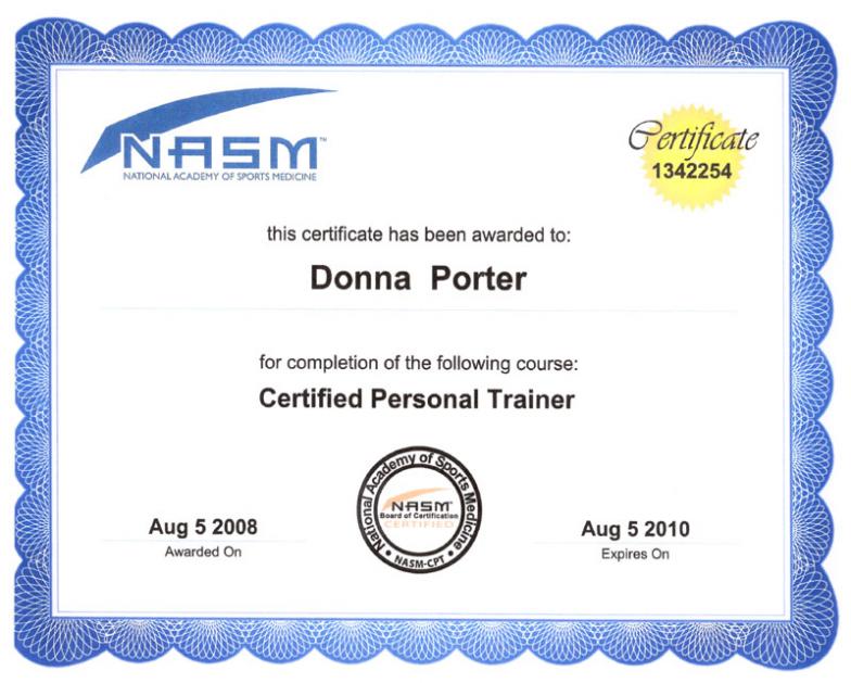 certified personal trainer certification