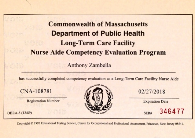 cna certification example