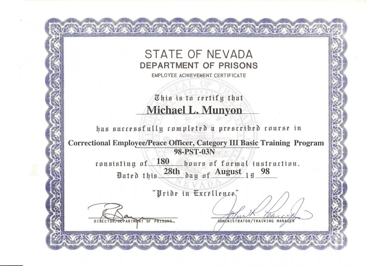 Correctional Officer Certificate