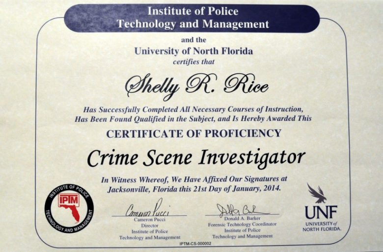 crime scene investigator certificate