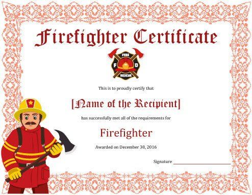 firefighter certificate