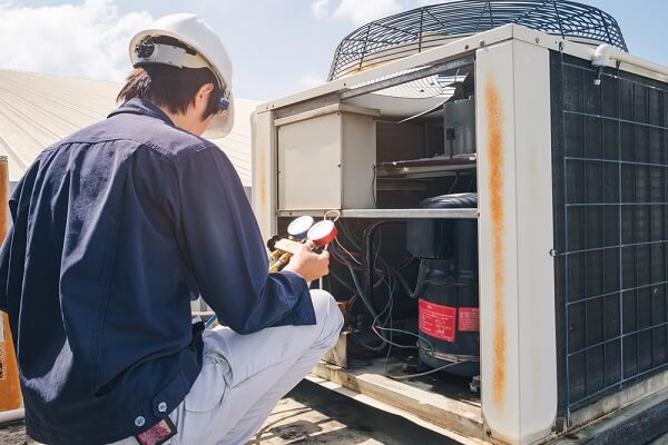 HVAC unit being tested