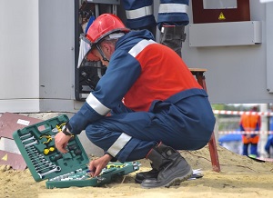 industrial electrician at work