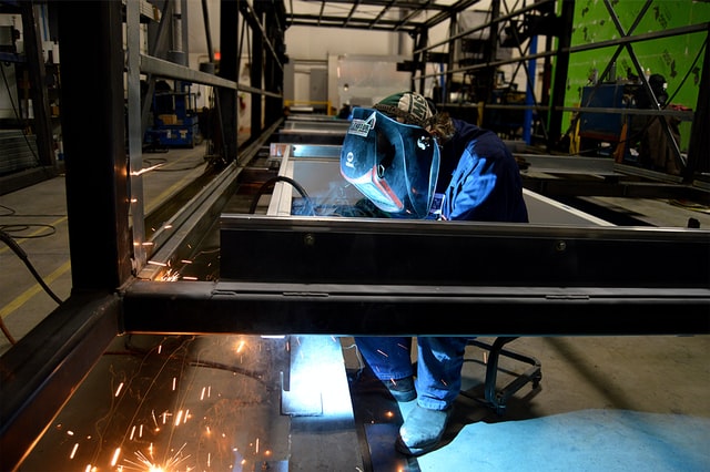 industrial welder at work