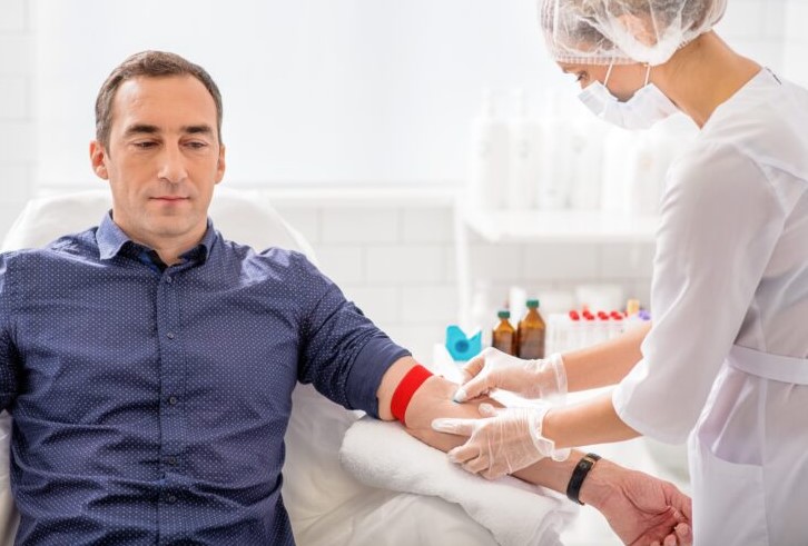 patient after a blood test