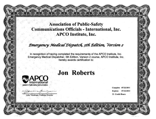 public safety dispatcher certification