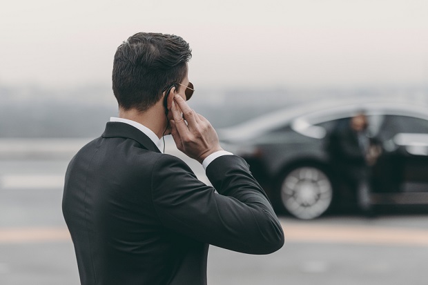 security guard working with a private client