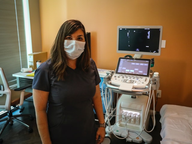 ultrasound technician at her workplace